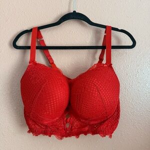 Cacique Red Lace Longline Bra